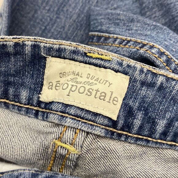 Aeropostale Women's Blue Whiskering Medium Wash Skinny Ankle Jeans Size 0 Long - Picture 11 of 11